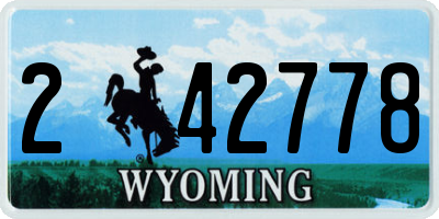WY license plate 242778