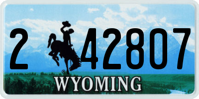 WY license plate 242807