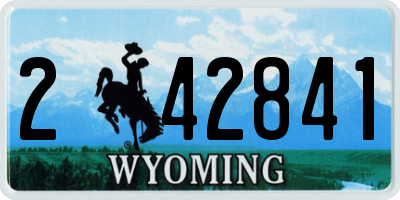 WY license plate 242841