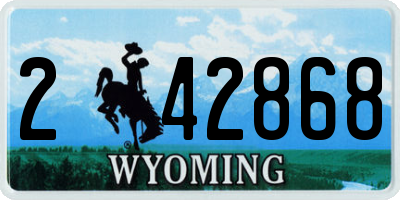 WY license plate 242868