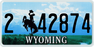 WY license plate 242874
