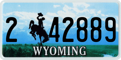 WY license plate 242889