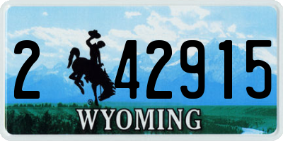 WY license plate 242915