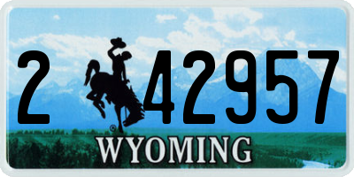 WY license plate 242957