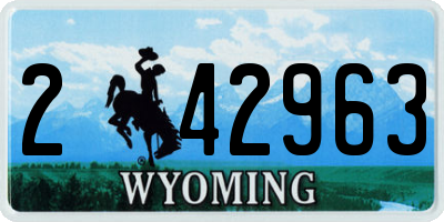 WY license plate 242963