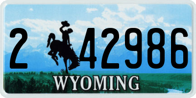 WY license plate 242986
