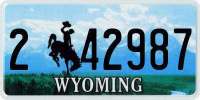 WY license plate 242987
