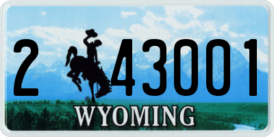 WY license plate 243001