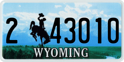WY license plate 243010