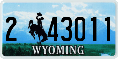 WY license plate 243011