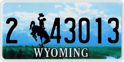 WY license plate 243013