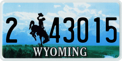 WY license plate 243015