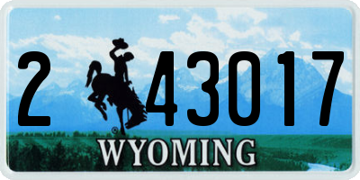 WY license plate 243017