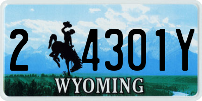 WY license plate 24301Y