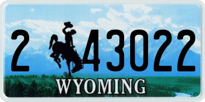 WY license plate 243022