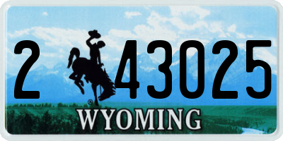 WY license plate 243025