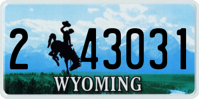 WY license plate 243031