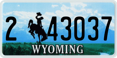 WY license plate 243037