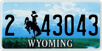 WY license plate 243043