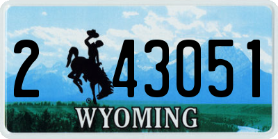 WY license plate 243051