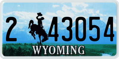 WY license plate 243054