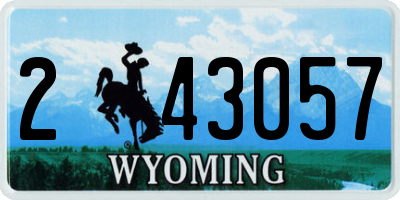 WY license plate 243057