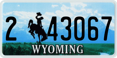 WY license plate 243067