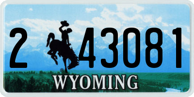 WY license plate 243081