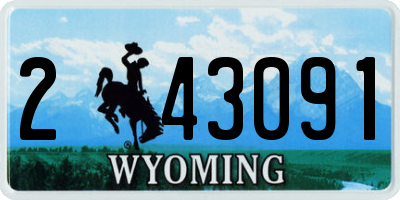 WY license plate 243091