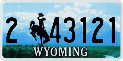 WY license plate 243121