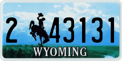WY license plate 243131