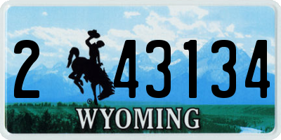 WY license plate 243134
