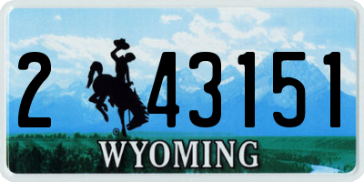 WY license plate 243151