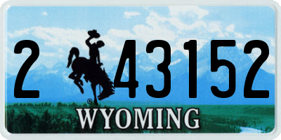 WY license plate 243152