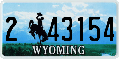 WY license plate 243154