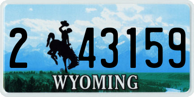 WY license plate 243159