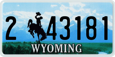 WY license plate 243181