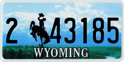WY license plate 243185