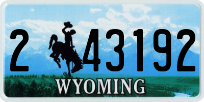 WY license plate 243192