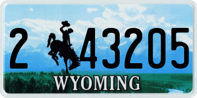 WY license plate 243205