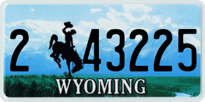 WY license plate 243225
