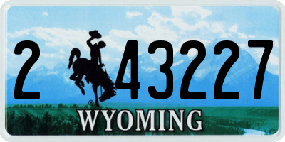 WY license plate 243227
