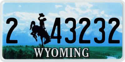 WY license plate 243232
