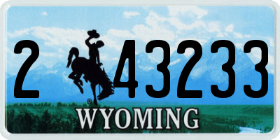 WY license plate 243233
