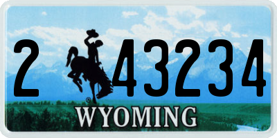 WY license plate 243234