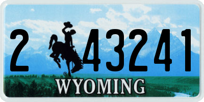 WY license plate 243241