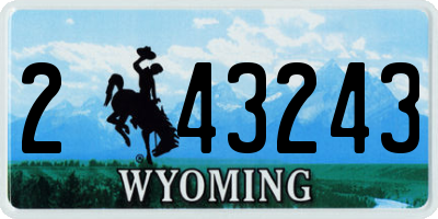 WY license plate 243243
