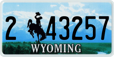 WY license plate 243257