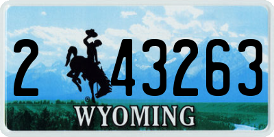 WY license plate 243263