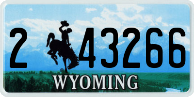 WY license plate 243266